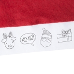 Bonnet de Père Noël à colorier pour enfants avec crayons Colour couleur rouge troisième vue