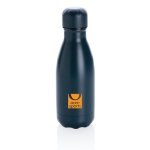 Petite gourde isotherme en inox 260 ml Lifestyle Premium Mini couleur bleu foncé vue avec logo