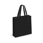 Sac non-tissé personnalisé coloré avec souflet mat 110 g/m2 Holdall couleur noir première vue