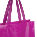 Sac non-tissé personnalisé coloré avec souflet mat 110 g/m2 Holdall couleur fuchsia deuxième vue