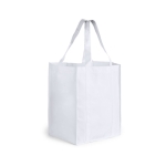 Grands sacs avec logo non tissés en couleurs assorties 80 g/m2 Shopper couleur blanc première vue