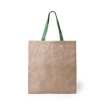 Sacs en jute personnalisés avec poignées colorées Jute Grocery couleur vert première vue