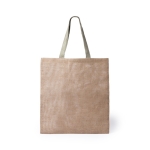 Sacs en jute personnalisés avec poignées colorées Jute Grocery couleur naturel première vue