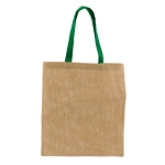 Sacs en jute personnalisés avec poignées colorées Jute Grocery