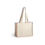 Sac en toile de jute personnalisé et coton laminé 12 kg Beach Budget couleur naturel première vue