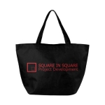 Sacs pour publicité polyvalents en non-tissé 80 g/m2 Full Sized couleur noir deuxième vue impression sérigraphique