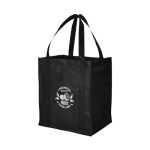 Sacs cabas personnalisés en tissu non tissé avec logo 80 g/m2 Liberty couleur noir vue impression sérigraphique