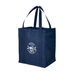 Sacs cabas personnalisés en tissu non tissé avec logo 80 g/m2 Liberty couleur bleu foncé vue impression sérigraphique