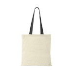 Sac en toile de coton avec poignées longues 100 g/m2 Cotton Color couleur noir deuxième vue frontale