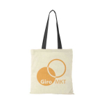Sac en toile de coton avec poignées longues 100 g/m2 Cotton Color couleur noir deuxième vue impression sérigraphique