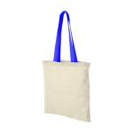 Sac en toile de coton avec poignées longues 100 g/m2 Cotton Color couleur bleu