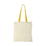 Sac en toile de coton avec poignées longues 100 g/m2 Cotton Color couleur jaune deuxième vue frontale