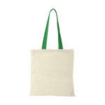 Sac en toile de coton avec poignées longues 100 g/m2 Cotton Color couleur vert deuxième vue frontale