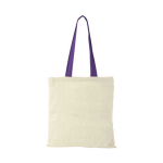 Sac en toile de coton avec poignées longues 100 g/m2 Cotton Color couleur violet deuxième vue frontale