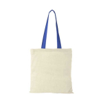 Sac en toile de coton avec poignées longues 100 g/m2 Cotton Color couleur bleu roi deuxième vue frontale