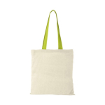 Sac en toile de coton avec poignées longues 100 g/m2 Cotton Color couleur vert lime deuxième vue frontale