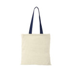 Sac en toile de coton avec poignées longues 100 g/m2 Cotton Color couleur bleu marine deuxième vue frontale