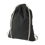 Sac à dos personnalisé à cordons en coton 100 g/m2 Duo Cotton couleur noir deuxième vue frontale