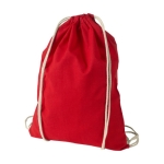 Sac à dos personnalisé à cordons en coton 100 g/m2 Duo Cotton couleur rouge deuxième vue frontale