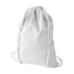 Sac à dos personnalisé à cordons en coton 100 g/m2 Duo Cotton couleur blanc deuxième vue frontale