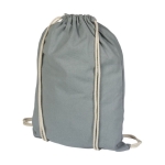 Sac à dos personnalisé à cordons en coton 100 g/m2 Duo Cotton couleur gris deuxième vue frontale