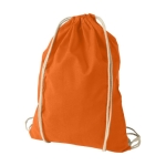 Sac à dos personnalisé à cordons en coton 100 g/m2 Duo Cotton couleur orange deuxième vue frontale