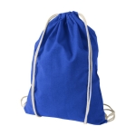 Sac à dos personnalisé à cordons en coton 100 g/m2 Duo Cotton couleur bleu roi deuxième vue frontale
