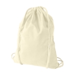 Sac à dos personnalisé à cordons en coton 100 g/m2 Duo Cotton couleur naturel deuxième vue frontale