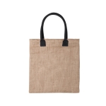 Tote bag avec logo en jute avec anses colorées en coton Jute Colorhand couleur noir première vue