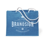 Sac jute personnalisé, jolies couleurs, 10 kg de résistance JuteColors couleur bleu deuxième vue