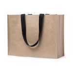 Sac non tissé et papier avec poignées noires 140 g/m2 Exclusif couleur beige deuxième vue