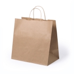 Sac en papier marron, poignées courtes et soufflet 80 g/m2 Papier XXL couleur marron première vue