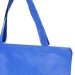 Sac intissé coloré fermeture éclair et soufflet 90 g/m2 Zipper Colors couleur bleu deuxième vue