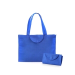 Sac non tissé pliable pas cher avec résistance de 9 kg et 90 g/m2 Flap couleur bleu première vue