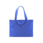Sac non tissé pliable pas cher avec résistance de 9 kg et 90 g/m2 Flap couleur bleu deuxième vue