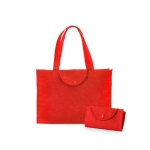 Sac non tissé pliable pas cher avec résistance de 9 kg et 90 g/m2 Flap couleur rouge première vue