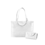 Sac non tissé pliable pas cher avec résistance de 9 kg et 90 g/m2 Flap couleur blanc première vue