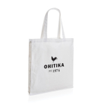 Sac personnalisé en coton recyclé renforcé 145 g/m2 Waterless couleur blanc vue avec logo