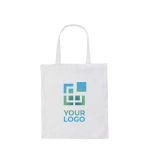 Sac personnalisé en coton recyclé renforcé 145 g/m2 Waterless couleur blanc avec zone d'impression