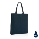 Sac personnalisé en coton recyclé renforcé 145 g/m2 Waterless couleur bleu marine