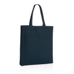 Sac personnalisé en coton recyclé renforcé 145 g/m2 Waterless couleur bleu marine troisième vue
