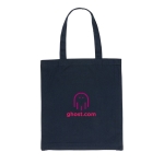 Sac personnalisé en coton recyclé renforcé 145 g/m2 Waterless couleur bleu marine vue avec logo