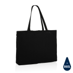 Grand sac cadeau en coton recyclé imprimé ou brodé 145 g/m2 Waterless couleur noir