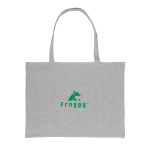 Grand sac cadeau en coton recyclé imprimé ou brodé 145 g/m2 Waterless couleur gris vue avec logo