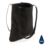 Tote bag recyclé avec poignées longues 330 g/m2 Waterless Strong couleur noir