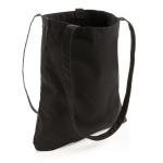 Tote bag recyclé avec poignées longues 330 g/m2 Waterless Strong couleur noir troisième vue