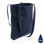 Tote bag recyclé avec poignées longues 330 g/m2 Waterless Strong couleur bleu