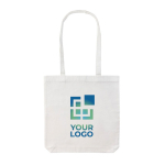 Tote bag recyclé avec poignées longues 330 g/m2 Waterless Strong couleur blanc avec zone d'impression