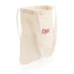Tote bag recyclé avec poignées longues 330 g/m2 Waterless Strong couleur naturel vue avec logo