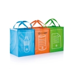 3 sacs en PP tissé pour recyclage du métal, papier, plastique Planet couleur multicolore vue avec logo